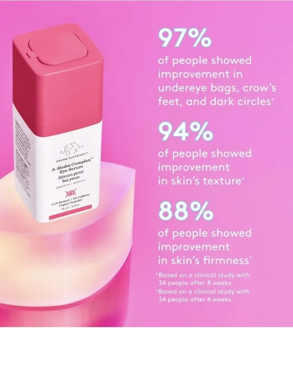 Drunk Elephant A‑Shaba Complex Eye Serum w/Retinol, Caffeine & Peptides 15ml NIB